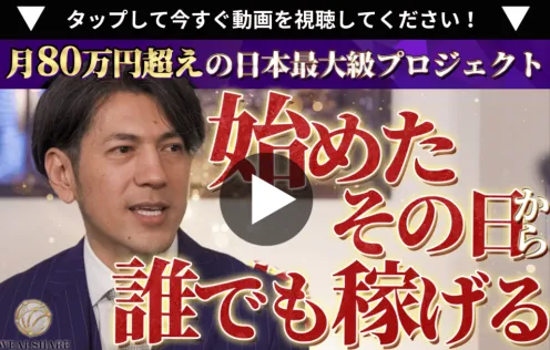 ウェルシェアの動画で月80万円超えのプロジェクトと案内されている画像