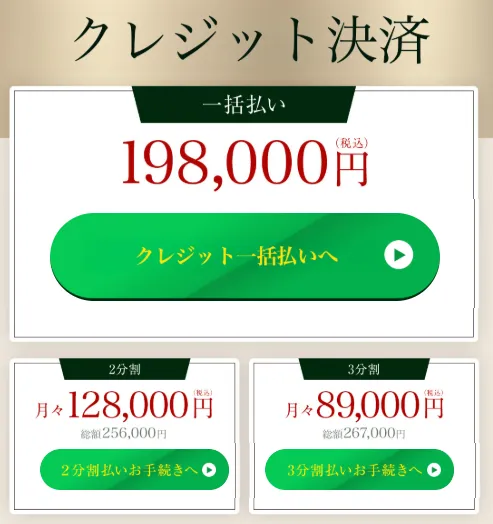 PROJECT RESURRECTIONの料金は19万8,000円~267000円